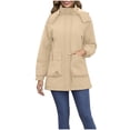 thumbnail image 3 of Sentmoon Women Ski Jacket Plus Size Long Sleeve Coats for Women Zipper Solid Color Windproof Waterproof Hoodies Women with Pockets Fall and Winter Comfy for Climbing and Hiking, 3 of 9