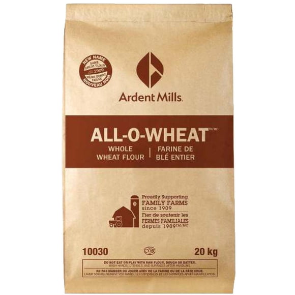 ADM - Stone Ground Whole Wheat Flour - 1ct - 20kg - Nutrient-Rich & Traditional Artisan Milling (1ct)