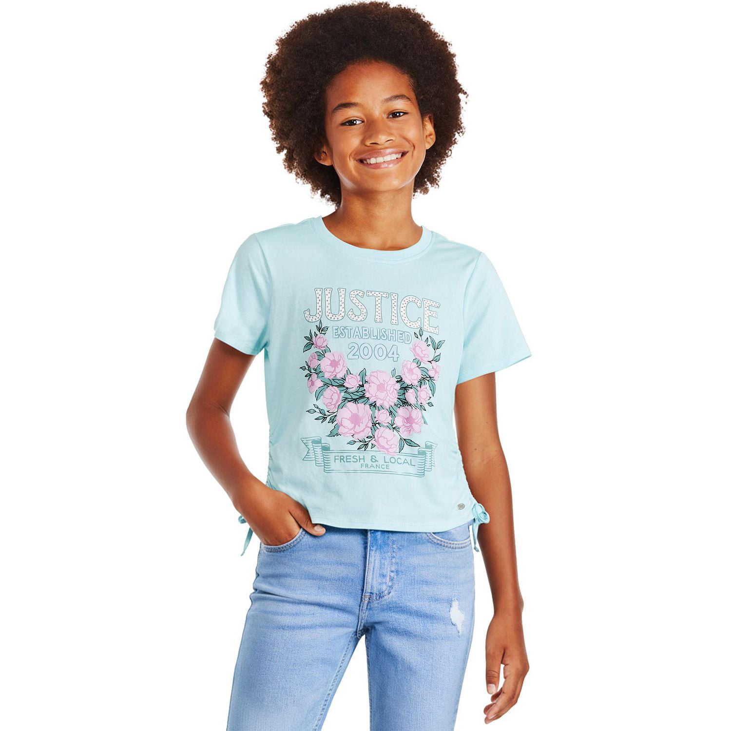 T-shirt à imprimé graphique Justice pour filles