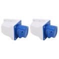 thumbnail image 1 of Qiilu 2Pc Industrial Power Socket Connector 3-Pin Single-Phase 16A 3 Hole 220-250V New, 1 of 8