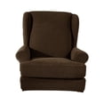 thumbnail image 2 of GUOOL 1 set Stretch Spandex Furniture Piece Wingback Chair Slipcover Protector Coffee, 2 of 9