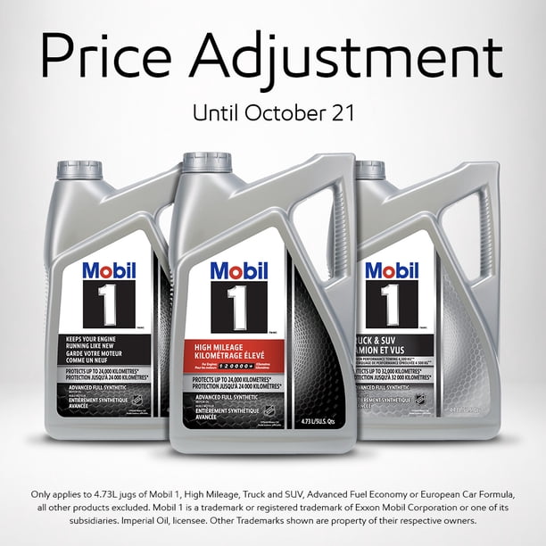 Mobil 1™ Full Synthetic Engine Oil 0W-40, 4.73 L - Walmart.ca