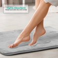 thumbnail image 4 of Set of 2 Clara Clark Bath Mat Bathroom Rug - Absorbent Memory Foam Bath Rugs - Non-Slip, Thick, Cozy Microfiber Bathrug, Plush Shower, Toilet Bathmats - Silver - Large Size 20"x32" Small Size 17”x24”, 4 of 6