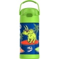 thumbnail image 1 of Thermos Kids Bouteille d'eau isotherme sous vide avec paille rabattable, 355 ml, dinosaure, 1 of 5