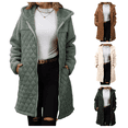 thumbnail image 1 of LOVZFMLL Jackets for Women Ladies' Trendy Solid Color Zipper Hooded Loose Medium Long Plush Jacket, 1 of 7