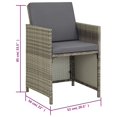 thumbnail image 4 of vidaXL 9 Piece Outdoor Dining Set with Cushions Poly Rattan Grey, 4 of 5