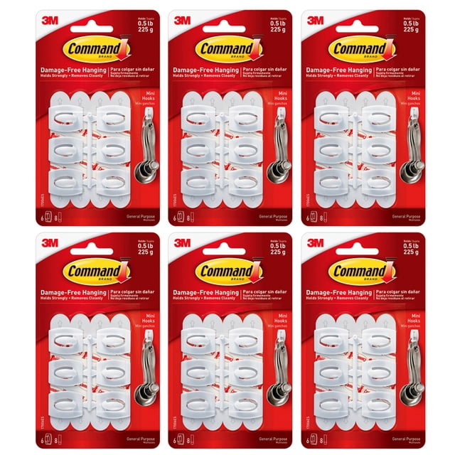 Current Hooks Command™ Mini Hooks, White, 6 Per Pack, 6 Packs - Walmart.ca