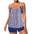thumbnail image 2 of Cameland Women's Plus Size Conservative Lace Stitching Suit Swimming Trunks Split Swimsuit Suit, 2 of 6