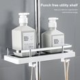 thumbnail image 1 of MesaSe Shower Shelf Multifunctional No Drilling Adjustable Height Practical Hook Design Space-saving Draining Wall Mount Shower Storage Rack Tray Holder Organiser Bathroom Accessories, 1 of 8