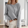 thumbnail image 2 of Cardigan pour Femmes Chandail Classique Chandail pour Femmes Col Ras du Cou à Boutons Cardigan à Manches Courtes Tricoté Ouvert à l'Avant, 2 of 4