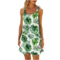 thumbnail image 2 of Ovzne Robes d'Été pour Femmes 2025 Robe de Plage pour Femme Col Rond Sans Manches Dégradé Teinture sur Nœuds Robe de Plage Robe pour Femmes Liquidation, 2 of 6