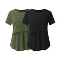 thumbnail image 1 of Chemises à Manches Courtes pour Femmes Enceintes Femmes Allaitement Couleur Unie Col Rond Manches Courtes Col Rond Blouse d'Allaitement Blouses à Manches Courtes pour Femmes Hauts à Manches Courtes pour Femmes, 1 of 9