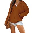 thumbnail image 2 of Women's Casual Hooded Jacket Long Sleeve Zip Up Solid Color Outwear with Pockets Fall Sweatshirt, 2 of 9