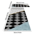 thumbnail image 3 of Amzcrzy 2 Pcs Kitchen Rugs Kitchen Floor Mats Set, Non-Slip Washable Kitchen Sink Mat Floor Mats, Comfort Cushioned Standing Mat, Simple Checkered Carpet Home Decor for Bar Laundry Office Desk, 3 of 7