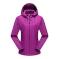 thumbnail image 1 of LSLJS Women Color Outdoor Long Sleeve Zipper Sunscreen Windproof Raincoat Plus Size Hooded Jacket Coat( Purple, M), 1 of 2