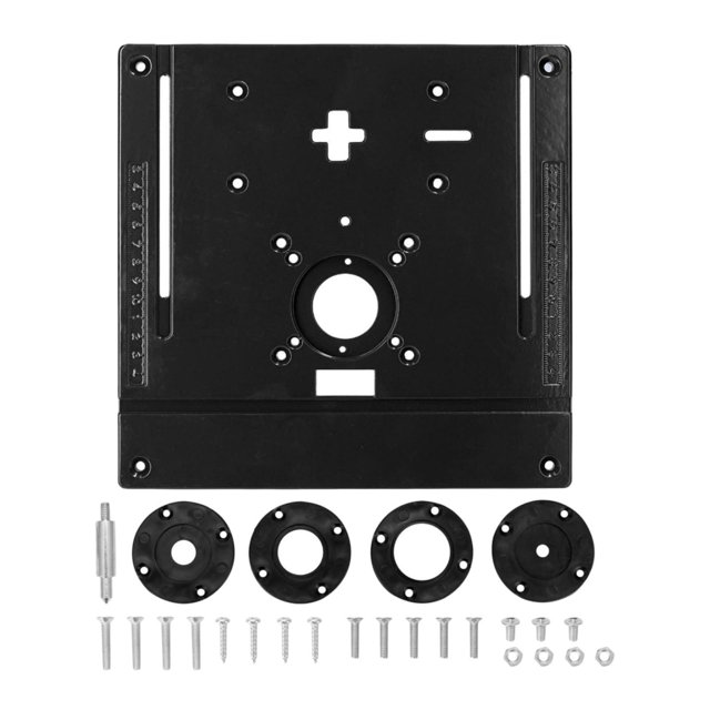 GROWTH TANK Plaque d'Insertion pour Table de Défonceuse Accessoire Planche à Rabat 9.6x9.4 Pouces Résistant à l'Usure pour Bancs de Menuiserie Alliage d'Aluminium Noir