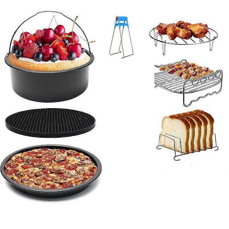 8" Universal Hot Air Fryer Fryer Accessories for All Standard Air Fryers Xxl 4.2-6.8 Liters - 11 Pieces