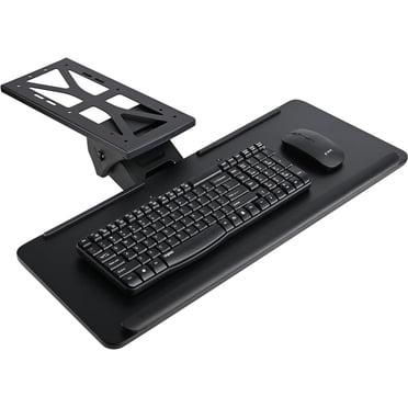 26.1 x 9.6 inch Keyboard Tray Under Desk, Adjustable Ergonomic Sliding Computer Keyboard and Mouse Platform Tray Under Table Desk Mount with Height & Tilt Adjustment