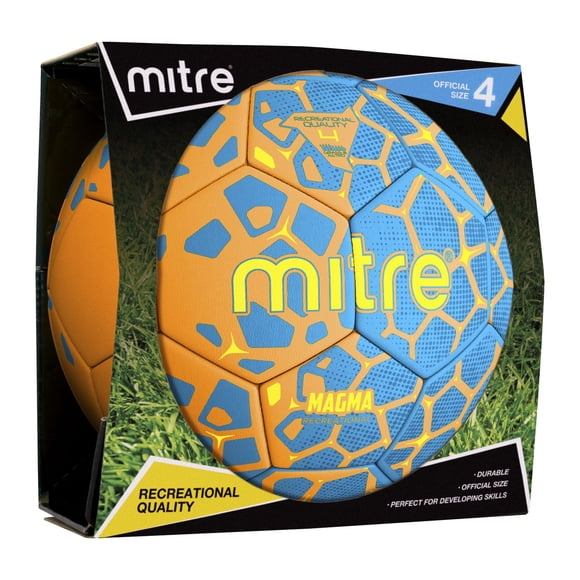 Mitre Magma 4# Soccer Ball - Orange/Blue