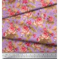 thumbnail image 2 of Soimoi Rayon Fabric Check,Leaves & Rose Floral Print Fabric by Yard 42 Inch Wide, 2 of 3