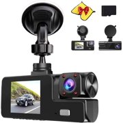 1080P Dual Lens Dashcam, Dual Dash Cam Front and Inside, DashCamera for Cars with Night Vision, 2" Screen, G-Sensor, Loop Recording, Suitable for Home and Travel (32G)