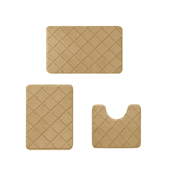 Rbaofujie Outdoor Patio Rugs Memory Foam Bath Mat 3 Set Bathroom Rugs for 3 Pcs Toilet Mats Universal Soft Comfortable Water Absorption Non-Slip Thick Machine Washable Easier To Dry Dark Welcome Mat