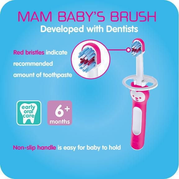 MAM Learn to Brush Set, Baby Toothbrush Set, Boy, 5+ Months