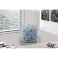 thumbnail image 2 of Meridian Furniture Harper Contemporary Velvet Ottoman/Stool in Sky Blue, 2 of 4