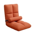 thumbnail image 3 of lingqin 5 Position Adjustable Floor Chair with Back Support Soft Velvet Foldable Lounger Orange, 3 of 9
