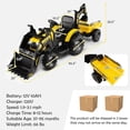 thumbnail image 2 of Gymax 3-in-1 Kids Ride On Excavator Bulldozer 12V Electric Tractor Remote w/ Trailer Yellow, 2 of 10