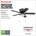 thumbnail image 2 of Honeywell Braystone 42 Inch Indoor LED Ceiling Fan with Pull Chain, Matte Black, 2 of 12