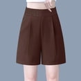 thumbnail image 2 of Timegard Womens Dressy Shorts Plus Size Elastic High Waisted Comfy Ruched Straight Leg Work Casual Shorts, 2 of 7