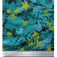 thumbnail image 1 of Soimoi polyester Crepe Fabric Triangle,Star & Brush Stroke Abstract Printed Fabric 1 Yard 52 Inch Wide, 1 of 4