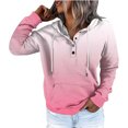 thumbnail image 1 of WEAIXIMIUNG Sweatshirts for Women Trendy Graphic Women's Autumn and Winter Fashionable Street Style Gradually Changing Color Button Collar Pocket Drawstring Casual Sports Hoodie (3), 1 of 5