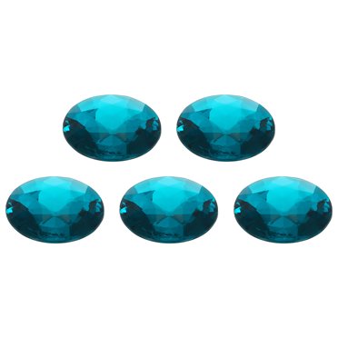 Unique Bargains Acrylic Flat Back Rhinestones 5 Pcs 2 Inch Round Artificial Gemstone Craft Bead Jewelry Making Blue Green
