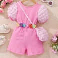 thumbnail image 2 of Timegard Baby Girls Clothes Toddler Cute Color Block Short Rompers Bag Casual Jumpsuit Summer Fashion, 2 of 8