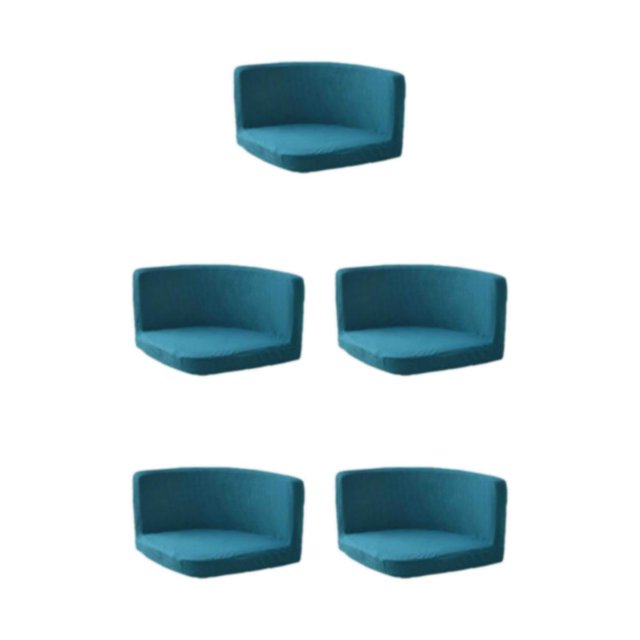 kurtrusly Trilateral Chair Covers Wide Application And Strong Elastic Chair Protection Made Easy Polyester Cover Chairs Decoration Bluestone blue 5Set
