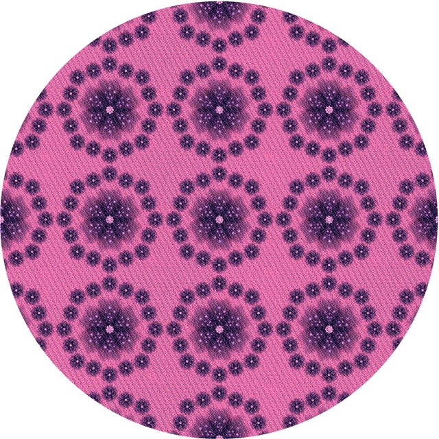 Ahgly Tapis Rond Lavable en Machine Intérieur Transitionnel Violet Cramoisi, 3 Pieds Rond