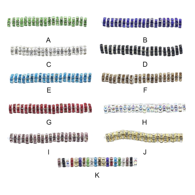100 Pieces Rhinestone Rondelles with Big Holes Charm Spacer Beads Jewelry Crystal Multi-colors Loose Bead for DIY Necklace Champagne