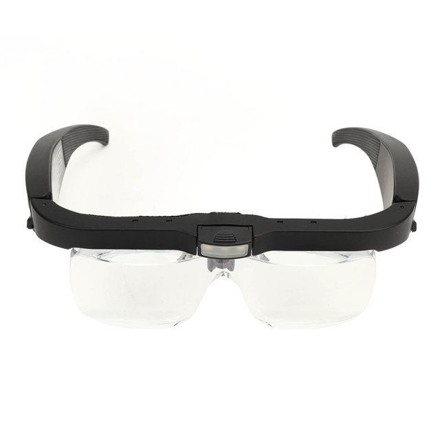 Headband Magnifier Glasses, 3.7V 2 Adjustable Brightness 3 LED Light Head Mounted Magnifying Glasses For Home Reading Room
