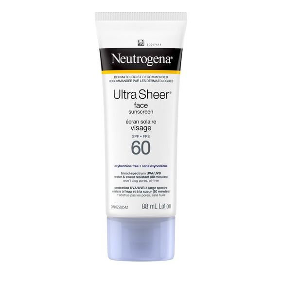 Neutrogena Ultra Sheer Écran Solaire Visage FPS 60, Non Gras, Léger