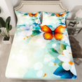 thumbnail image 2 of Erosebridal Wild Butterfly Bed Sheets Set Full Size, Spring Garden Blossoms Bedding Sets Full Size 4-Piece, 2 of 7
