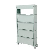 Mobile Bookcase Multi Layers Large Capacity Movable Book Storage Shelf for Classroom Bedroom