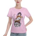 thumbnail image 1 of Women's Basic Short Sleeve T-Shirt Attacking Giant Mikasa Ackerman, 1 of 6