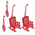 thumbnail image 5 of KAKOWELY 2pcs Wooden Chair Hanging Ornament DIY Home Decor Mini Rocking Chair Pendant,3.35X"X3.15"X2.76", 5 of 5