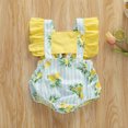 thumbnail image 4 of Xingqing Bébé Nouveau-Né Bébé Volant Manche Citron Cartoon Cake Print Backless Romper, 4 of 10