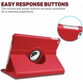 thumbnail image 2 of Étui Pivotant à Rotation à 360° pour Apple iPad Pro 13 Pouces 2024, Support à Angles Multiples, Couverture en Cuir PU, Réveil Automatique avec Sangle Élastique de Protection - Rouge, 2 of 5