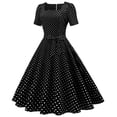 thumbnail image 1 of Pompotops Robe de Soirée Bal pour Femme à Manches Courtes Style Années 1950 Ménagère, 1 of 9