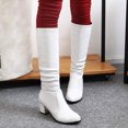 thumbnail image 1 of LSLJS Bottes à Talons Hauts Décontractées d'Hiver pour Femmes, Bout Rond Uni, Bottes Mi-Mollet pour Femmes, Bottes pour Femmes, 1 of 9