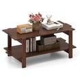 thumbnail image 1 of Costway 2-Tier Coffee Table Irregular Center Table with Open Storage Shelf Cocktail Table Walnut, 1 of 10